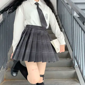 2020 Primavara Toamna Stil Preppy Liber Japoneze Uniforme Jk Tricouri Școală de Fete, cu Maneci Lungi Brodate, Camasi si Bluze