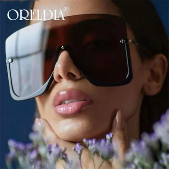 2020 Supradimensionat Ochelari De Soare Femei De Epocă Ochelari De Soare Brand De Lux Ochelari Fără Ramă Săptămâna Modei De Modele De Ochelari De Nuante Oculos