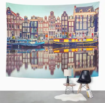 Tapiserie Amsterdam Canalul Singel Tipic olandez, Case și Casele în Timpul Tapiserii de Perete pentru Camera de zi Dormitor Dormitor