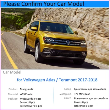 Apărători de noroi pentru Volkswagen VW Teramont Atlas 2017 2018 2019 Accesorii Auto Mudflap Fender Auto Piese de schimb