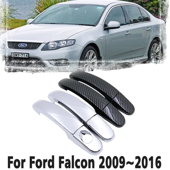 Fibra de Carbon negru mâner Auto Sau Usa Mânere Cromate Capac pentru Ford Falcon FG FGX G6E XR6 XR8 XT 2009~2016 Accesorii Auto Capac
