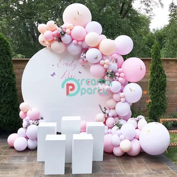 Balon Ghirlanda Arc Kit Pastel Baby Roz Baloane Latex Macaron Alb pentru Nunta de Ziua Copilului Duș Gen de Decor Petrecere
