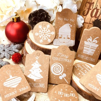 LBSISI Viața 50pcs Hârtie Kraft Tag Moș Crăciun Cadou Copac Decorare DIY Pandantiv de Petrecere si Eveniment Consumabile Hârtie Card Fel Favoare