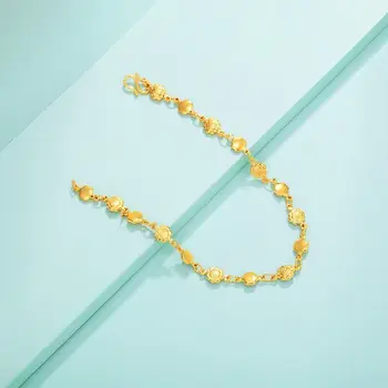MxGxFam 19.5 cm Acoperit de Floarea-soarelui Bratari Bijuterii de Moda Pentru Femei Creative Modele de Aur Pur de Culoare Antialergice