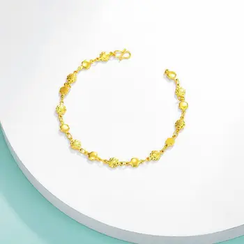 MxGxFam 19.5 cm Acoperit de Floarea-soarelui Bratari Bijuterii de Moda Pentru Femei Creative Modele de Aur Pur de Culoare Antialergice
