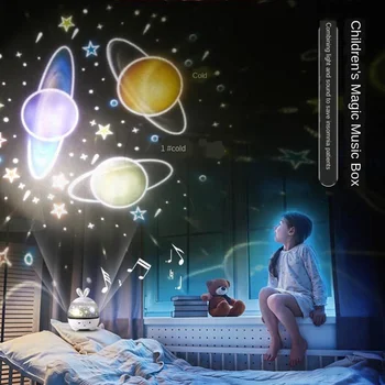 Cerul Înstelat Lumina Proiector Rotativ Led Bluetooth Muzica Romantica Stele Copii Lumina De Noapte Tanabata Cadou