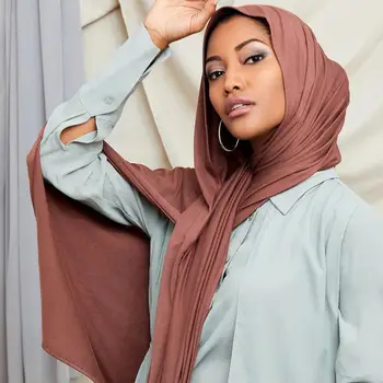 5pcs/lot Musulman Jersey Hijab Esarfa Femei Monofazate Modal Văl Hijabs Folie Cap Marame Turban Bentita Islamic Șaluri, Eșarfe