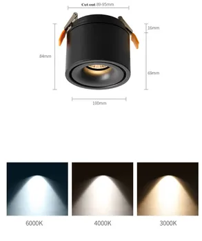 Reglabil Plafon Încastrat Spoturi putere de 10W, 12W 15W Estompat LED Încastrat lampa Nordic Spot luminos pentru interior Spotul corp de iluminat