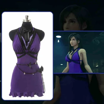 Joc Final Fantasy VII Remake Tifa de Cosplay, Costume Pentru Femei Rochie Tifa Lockhart Albastru Rochie Sexy Costum pentru Petrecerea de Halloween 2020