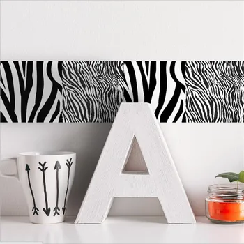 Eco-friendly din PVC, model Zebra de Frontieră rola de Moda decorative Plinta autocolant coridor, cameră de Studiu live camera dormitor decorative