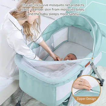 Copilul Stralucitoare Leagăn, pat de copil Nou-născut Pat Meci cu Pat Mare Baby Shaker Bassinet Multi-Funcție Mobile Pliabil cu Plasă de Țânțari