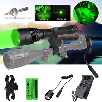Super-Luminos Verde Lanternă Tactică T6 LED Lanterna cu Zoom Reglabil Focus Hunting Armă de Lumină, de Lumina pentru Exterior