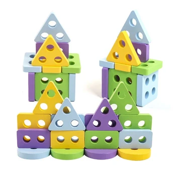 Montessori Rainbow Tower Copii Dezvoltarea Inteligenței Senzorio Formare Jucărie