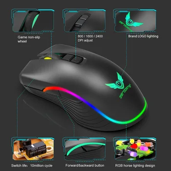 Wireless Gaming Mouse Optic, mouse-uri de Calculator T26 2.4 GHz USB de Tip C Reîncărcabilă uz Casnic Accesorii de Calculator