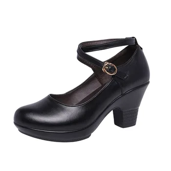 Noi 2021 Moda Femei Pompe Cu Tocuri Inalte Pentru Femei Pantofi De Lucru De Dans Pompe De Platforma Femei Din Piele Pantofi Mary Janes