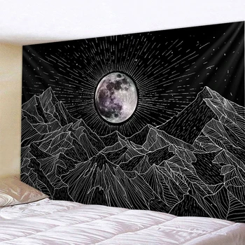 Star Luna de Moda alb-Negru stele tapiserie de pe perete poliester model Mandala pătură tapiserie decor acasă