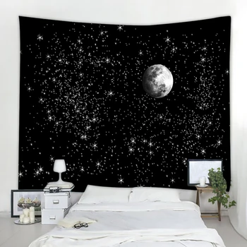 Star Luna de Moda alb-Negru stele tapiserie de pe perete poliester model Mandala pătură tapiserie decor acasă
