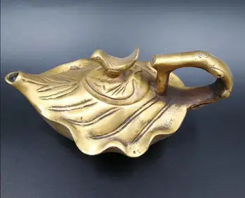 China Colectie alamă Sculptate Pasăre Frunze Ceainic Ceainic