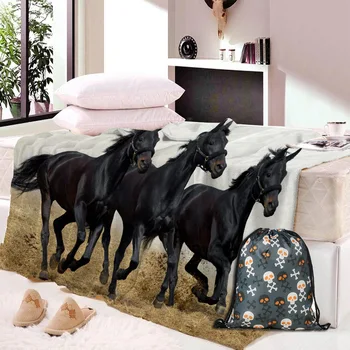 Prieteni de cai 3D de Imprimare Pătură de Canapea Quilt Capac de Călătorie Copil lenjerie de Pat Outlet Catifea Pluș Arunca Fleece Pătură, Cuvertură de pat