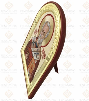 Personalizate pot ortodoxe ruse catolică sfântul Nicolae din metal argintiu ramă de aur pe meserii din plastic religioase de botez, cadouri