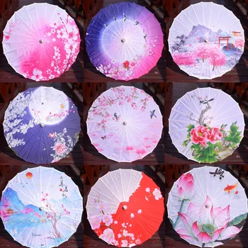 Mătase Impermeabil de Epocă Clasică Hanfu Uns Umbrelă de Hârtie Fotografie Prop Dans Umbrelă umbrelă de soare guarda chuva Femeile din China