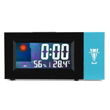 Proiecție digitală Ceas Deșteptător Display LCD Cu 180° Rotativ de Proiecție Temperatura Umiditate Termometru Higrometru de Trezire,