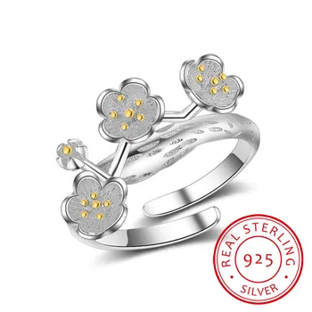 2019 Nou-veniți Pur Argint 925 Vesel Inele de Flori Pentru Femei Marime Inel Moda Sterling-silver-bijuterii