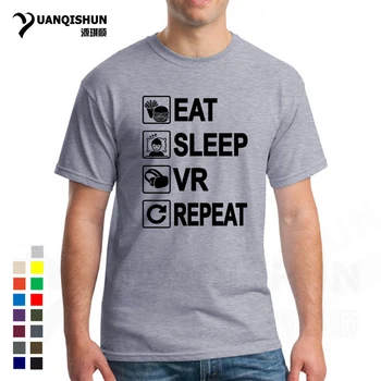 Mananci, Dormi VR Repeta tricou Amuzant T Cămașă Bărbați Summer Casual Moda T-Shirt 16 Culori de Vară de Bună Calitate, O-Neck Top Tee Unisex