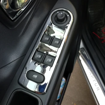 Pentru Renault Captur-2017 Înaltă calitate LHD ABS Crom Interior Cotiera Usa Geam Ridicați Butonul de Comutare Panou accesorii