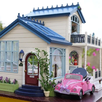 DIY Casa Papusa in Miniatura casă de Păpuși, Cu Mobilier din Lemn Casa Miniaturas Jucarii Pentru Copii de Anul Nou Cadou de Craciun Un