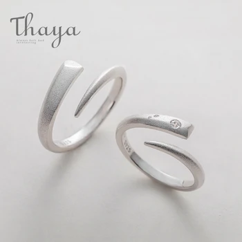 Thaya fază prețuim Inele Bijuterii Argint 925 Simplu Personalitate Diamante Inel Deschis Romantic pentru Femei