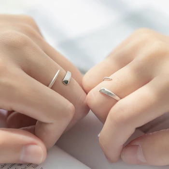 Thaya fază prețuim Inele Bijuterii Argint 925 Simplu Personalitate Diamante Inel Deschis Romantic pentru Femei