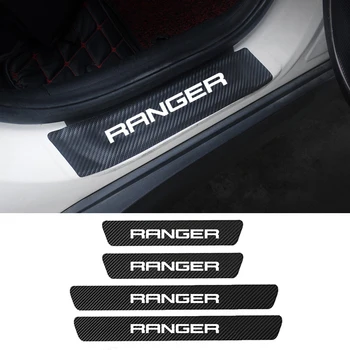 Pentru Ford Ranger T6 T7 T8 2004-2016 2017 2018 2019 2020 4buc Piele PU Fibre de Carbon Mașină Pragului de Ușă Protector Autocolante Accesorii