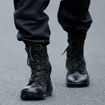 Ușor Militare Cizme Negre Bărbați Respirabil Primavara-Vara Pantofi Tactice de Luptă botas hombre Militares Chaussure Homme