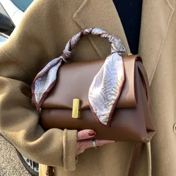 Vintage Panglică Tote sac 2021 Noi de Moda de Înaltă calitate din Piele PU pentru Femei Geantă de mână de Designer de Mare capacitate, Umăr Geanta Messenger