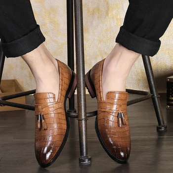 Bărbați Maro Pantofi De Moda Italia Stil De Design Rochie De Pantofi De Calitate Superioară Din Piele Mens Pantofi De Partid 2019 New Sosire Pantofi De Afaceri