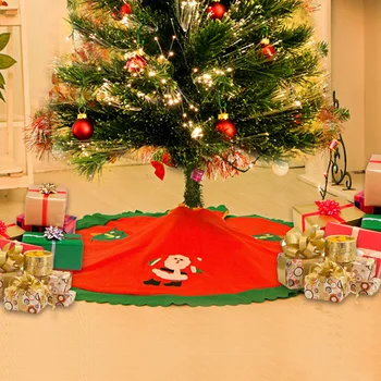 Moș Crăciun Copac Fusta Decor Navidad Decor de Crăciun Pentru Acasă Margine Dreaptă 90CM Non-Țesute Pom de Crăciun Fusta Șorțuri