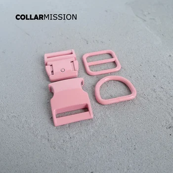 Comerțul cu amănuntul (cataramă de metal+reglați catarama+inel D/set) DIY zgarda roz 25mm chingi de cusut accesorii vopsea spray catarama set
