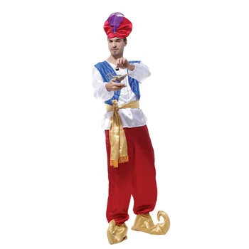 Mens costume de halloween pentru barbati partid adult jasmine aladdin costum Lampă genie Adam prince Fantasia Băiat Arab Îmbrăcăminte cosplay