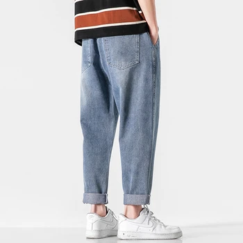 ZAZOMDE New Tineret Populare Blugi pantaloni Barbati Japoneze Vrac de Mari Dimensiuni de Culoare Solidă Blugi de Moda Pantaloni Casual pantaloni din denim