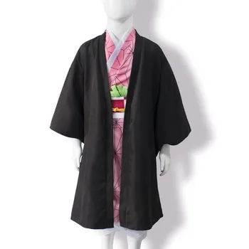 Copii Anime Kimetsu nu Yaiba Demon Slayer Cosplay Costum Copii Kamado Nezuko Kimono Dress Uniform Set Complet Peruci Par Fete