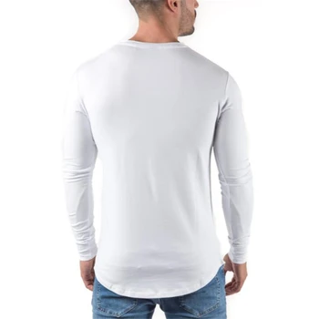 Noua Moda 2020 Toamna Sportive T-shirt Barbati Maneca lunga Fitness Slim tricou Barbati solid Săli de sport îmbrăcăminte Culturism tricou Tricouri