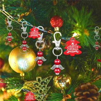 24 Set Ornament De Crăciun Aripi De Înger Breloc Cadou Sac De Partid Cadou Husă Pom De Crăciun Tag Pandantiv