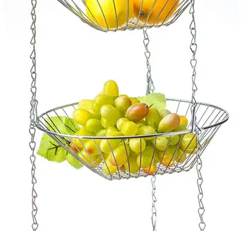 3 Nivel de Sârmă Agățat Coș de Fructe și Legume de Organizator Depozitare Bucătărie Nouă /DE
