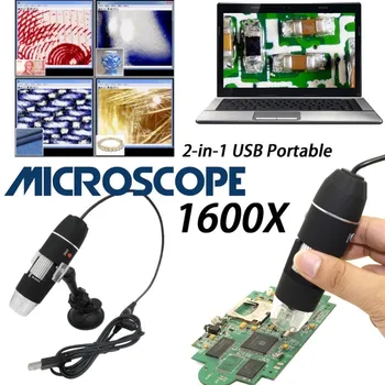 Mega Pixeli 1600X 8 LED Microscop Digital USB Endoscop cu Camera Microscopio Lupa Electronice Stereo Pensete Mărire