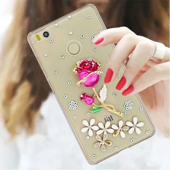 Sclipici Cristal Stras Floare Bling Caz Clar de Telefon Moale Coajă de Protecție Pentru SamsungA3 A5 A7 2017 A9 A8 A6 PLUS A50 A70