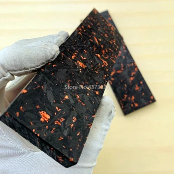 2 buc Marmură CF Fibra de Carbon Negru de Marmură cu rășină Pentru DIY mâner cuțit material cupru pulbere de Compresie patch placa