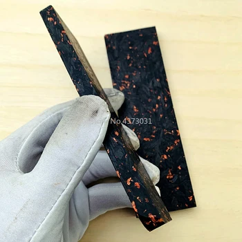 2 buc Marmură CF Fibra de Carbon Negru de Marmură cu rășină Pentru DIY mâner cuțit material cupru pulbere de Compresie patch placa