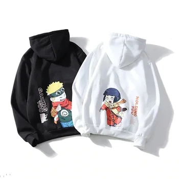 Tenguatelier Iarna Harajuku Naruto Hanorace Cuplu Anime Japonez Tipărite Bărbați Hoodie de Moda Streetwear Casual, Jachete