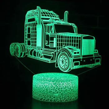 Super camion temă 3D Lampa LED lumina de noapte în 7 Culori Schimba starea de Spirit Touch Lampa cadou de Crăciun Dropshippping